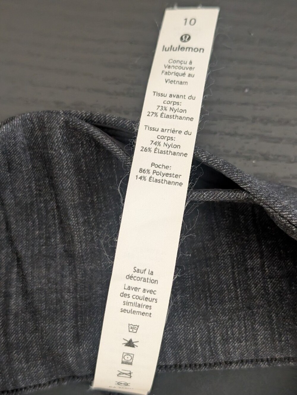 Lululemon Here to There High-Rise 7/8 Pant Trouser Crosshatch Texture Black  10 - Picture 5 of 10